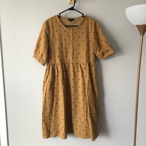 ROOLEE mustard polka dot dress